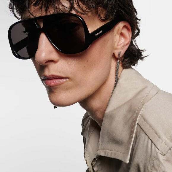 Saint Laurent Men Sunglasses Black Square SL652/F SOLACE 001 NEW AUTHENTIC - Picture 14 of 16